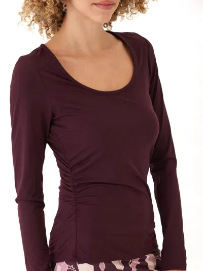 Threads 4 Thought Scoopneck Long Sleeve Tee In Ultra Maroon In Purple