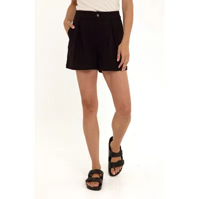 Threads 4 Thought Selene Pleated Stretch Twill Shorts In Black