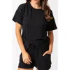 Threads 4 Thought Shana Drop Shoulder Terry Top In Black