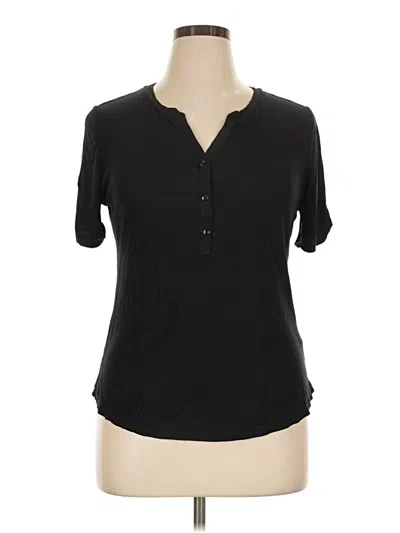Pre-owned Threads 4 Thought Short Sleeve Blouse In Black