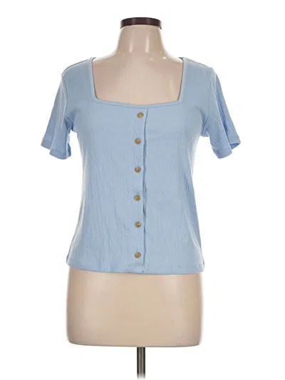Pre-owned Threads 4 Thought Short Sleeve Top Blue Square Neckline Tops