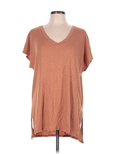Pre-owned Threads 4 Thought Short Sleeve Top Brown V-neck Tops
