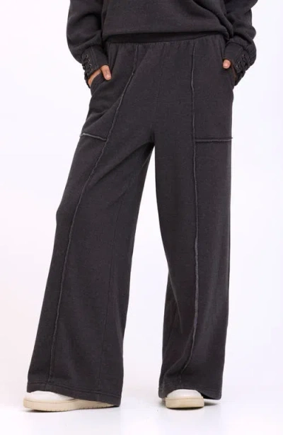 Threads 4 Thought Sigourney Mineral Wash Wide Leg Pants In Black