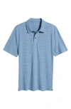 Threads 4 Thought Stripe Jersey Polo In Larkspur / Ecru