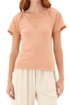 Threads 4 Thought Teresa Smocked V-neck Top