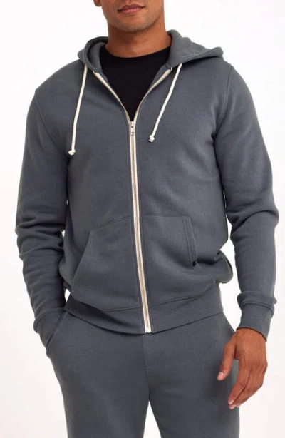 Threads 4 Thought Trim Fit Heathered Fleece Zip Hoodie In Blue