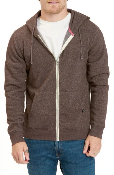 Threads 4 Thought Trim Fit Heathered Fleece Zip Hoodie In Brown