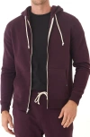 Threads 4 Thought Trim Fit Heathered Fleece Zip Hoodie In Burgundy