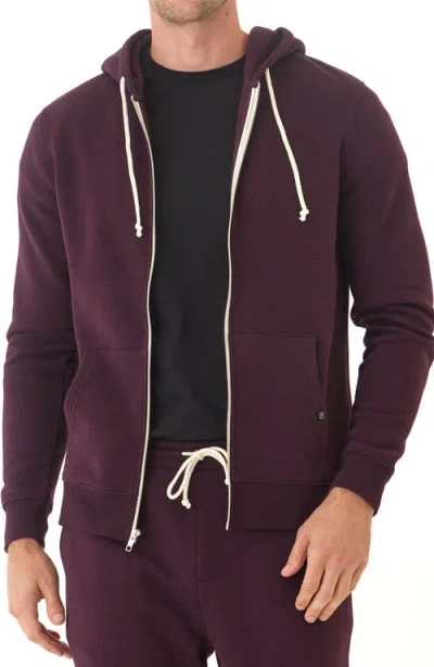 Threads 4 Thought Trim Fit Heathered Fleece Zip Hoodie In Burgundy