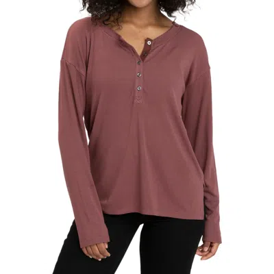 Threads 4 Thought Ulla Rib Henley In Rosewood