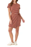 Threads 4 Thought Valerie Stripe Short Sleeve Knot Jersey Dress In Taro/aspen