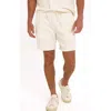 Threads 4 Thought Wayne Stripe Jacquard Terry Cloth Drawstring Shorts In White