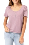 Threads 4 Thought Whitlea Raw Edge Slim Baby Henley In Lilac Ash