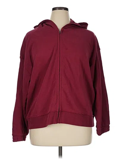 Pre-owned Threads 4 Thought Zip Up Hoodie In Burgundy