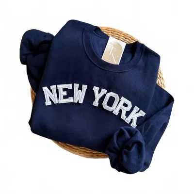 Threads And Needles Unisex New York Sweatshirt In Navy In Blue