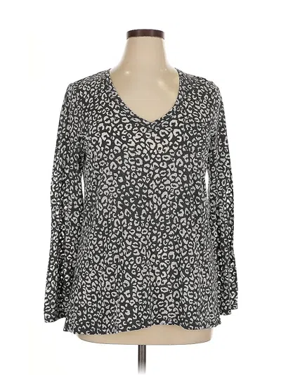 Pre-owned Threads Saks Fifth Avenue Long Sleeve Blouse In Gray