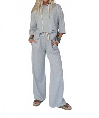 Three Bird Nest Arianna Top And Pant Set In Heather Gray In Blue
