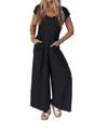 Three Bird Nest Daphine Scoop Neck Jumpsuit In Charcoal In Multi