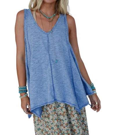 Three Bird Nest Elara V-neck Top In Denim In Multi