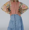Three Bird Nest Floral Flair Top In Mauve