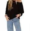 Three Bird Nest Fly With Me Batwing Sweater In Black In Black