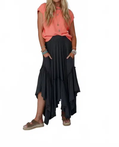 Three Bird Nest Forever Beauty Loose Maxi Skirt In Charcoal In Black