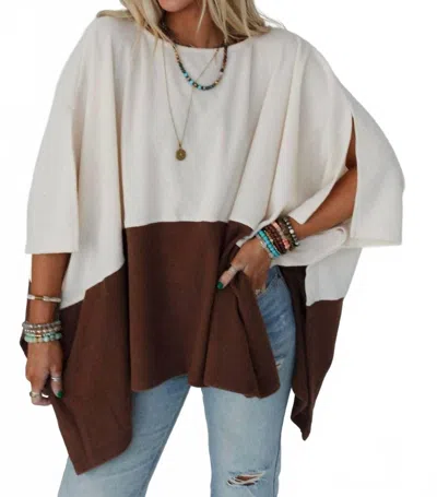 Three Bird Nest Lucky Shadow Top In Brown In Multi