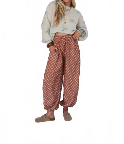 Three Bird Nest Mystic Mirage Printed Joggers In Ginger In Multi