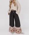 Three Bird Nest Nessie Wide Leg Drawstring Pant In Black
