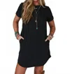 Three Bird Nest On The Daily Pocket Tee Mini Dress In Charcoal 2tone In Multi