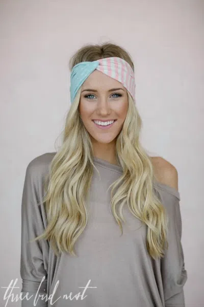 Three Bird Nest Pastel American Flag Headband In Multi In Blue