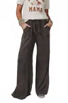 Three Bird Nest Relaxing Robin Wide Leg Pants In New Charcoal In Brown