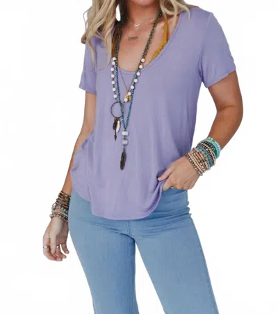Three Bird Nest Scoop Neck Bralette Tee In Lavender In Purple