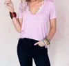 Three Bird Nest Scoop Neck Bralette Tee In Pink In Pink