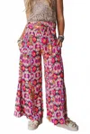 Three Bird Nest Secret Admirer Printed Pants In Pink Multi In Pink