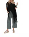 Three Bird Nest Showstopper Fringe Top In Black