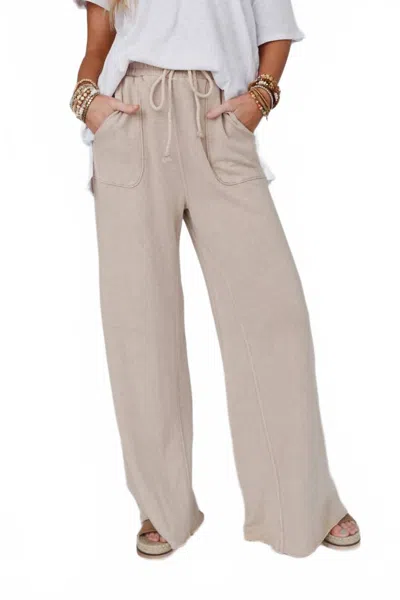 Three Bird Nest Relaxing Wide Leg Robin Pants In Beige In Neutral