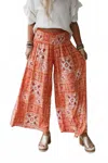 Three Bird Nest Wildly Free Wide Leg Pants In Orange In Orange
