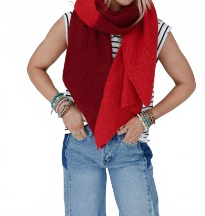 Three Bird Nest Women's Cozy Scarf In Sunset Shades In Red