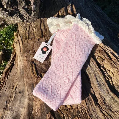 Three Bird Nest Women's Lace Trimmed Leg Warmers In Pink