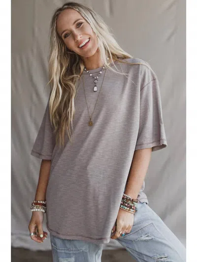 Three Bird Nest Zinaya Top In Brown In Gray
