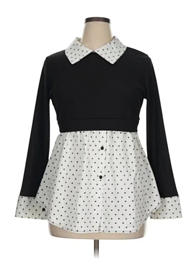Pre-owned Three Dots 3/4 Sleeve Blouse In Black