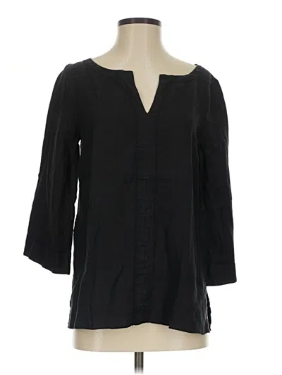 Pre-owned Three Dots 3/4 Sleeve Blouse In Black