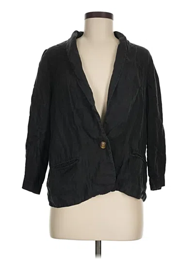 Pre-owned Three Dots 3/4 Sleeve Button Down Shirt In Black