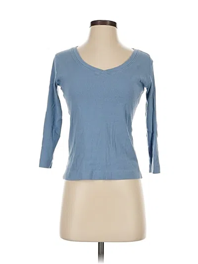 Pre-owned Three Dots 3/4 Sleeve T-shirt In Blue