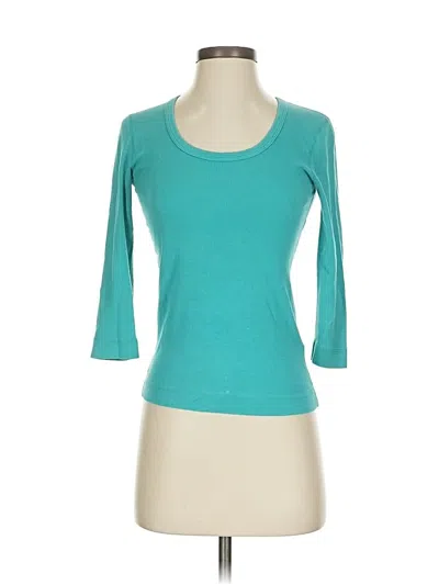 Pre-owned Three Dots 3/4 Sleeve T-shirt In Blue