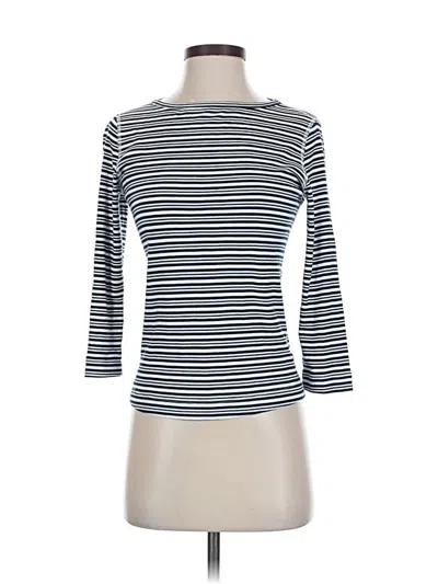 Pre-owned Three Dots 3/4 Sleeve T-shirt In Blue