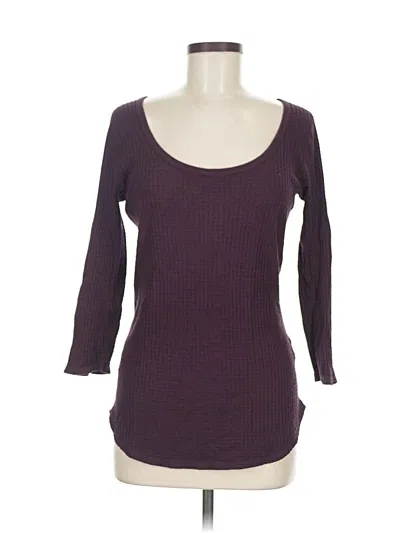 Pre-owned Three Dots 3/4 Sleeve T-shirt In Burgundy