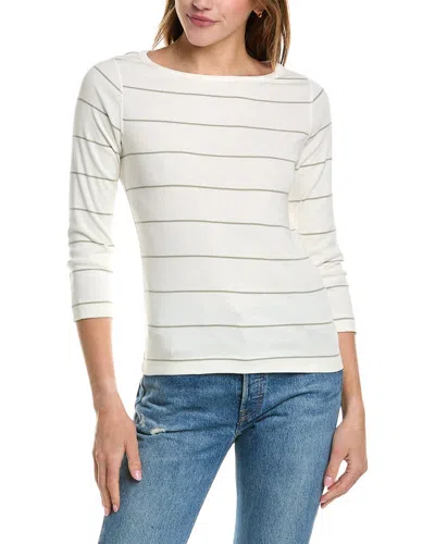 Three Dots 3/4-sleeve Top In White