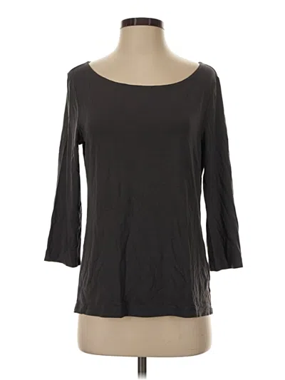 Pre-owned Three Dots 3/4 Sleeve Top Gray Boatneck Tops